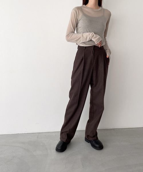 「CANAL JEAN」 長袖カットソー ONE SIZE ネイビー レディース_画像4