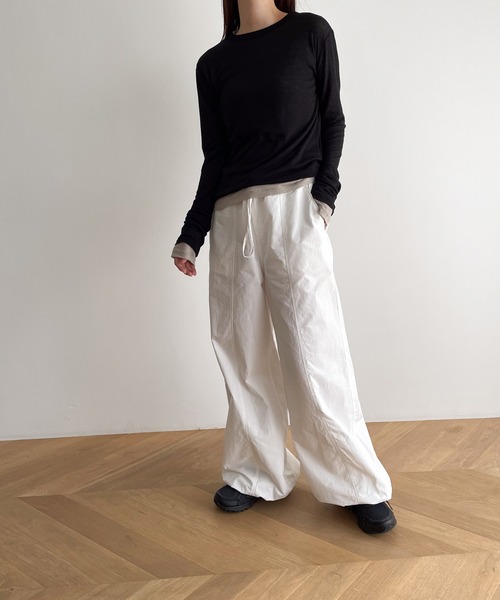 「CANAL JEAN」 長袖カットソー ONE SIZE ネイビー レディース_画像5