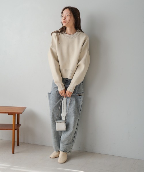 「Bab」 長袖ニット M ホワイト系その他 レディース_画像3