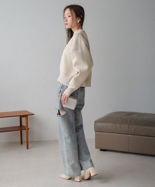 「Bab」 長袖ニット M ホワイト系その他 レディース_画像6