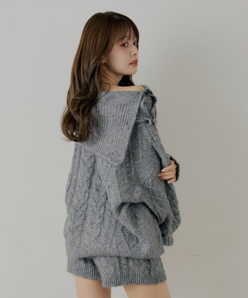 Chico（チコ） ニット セーター 「セットアップ対応」ケーブルニット+