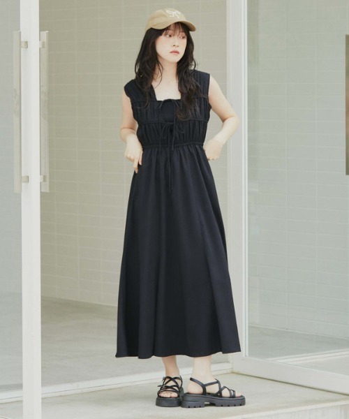 「archives」 ノースリーブワンピース MEDIUM アイボリー レディース_画像3