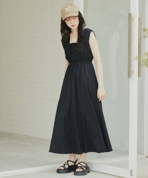 「archives」 ノースリーブワンピース MEDIUM アイボリー レディース_画像4