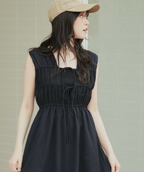 「archives」 ノースリーブワンピース MEDIUM アイボリー レディース_画像9