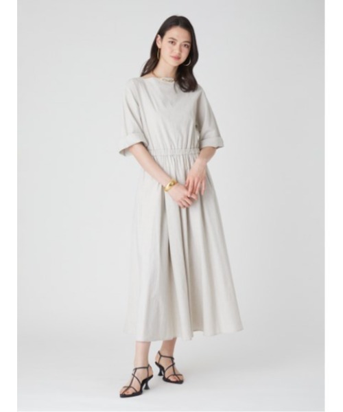 「Mila Owen」 7分袖ワンピース 0 ベージュ レディース_画像2