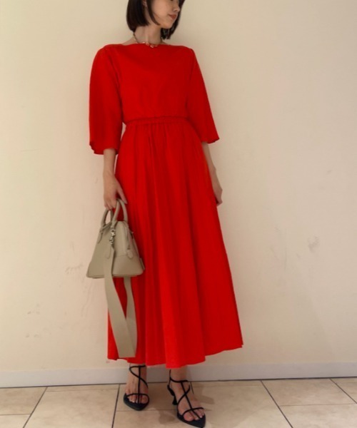 「Mila Owen」 7分袖ワンピース 0 ベージュ レディース_画像5