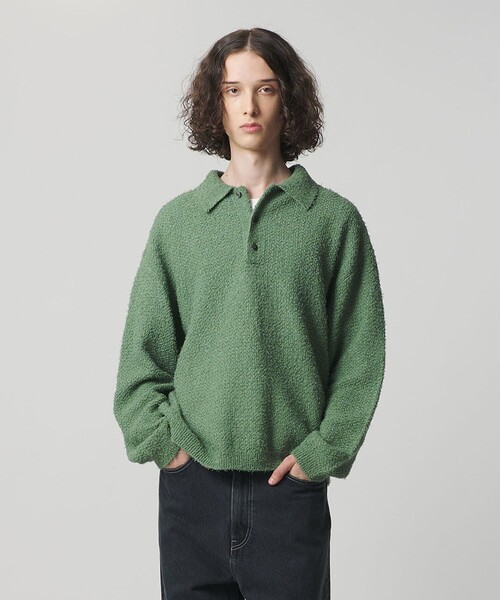 k*u様 BOTT ボット Button Down ニット 長袖ポロシャツ BoTT/ボット Button Down Knit Polo