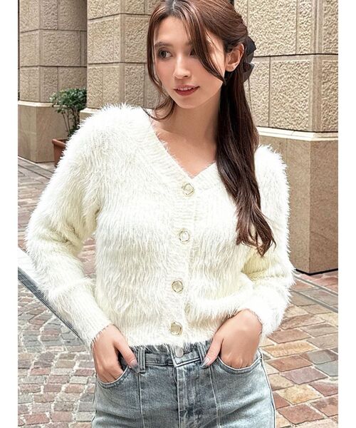【専用出品】NieR シャギーニットカーディガン 多種ビジュー釦シャギーニットカーディガン≪Shaggy and Fur Collection≫