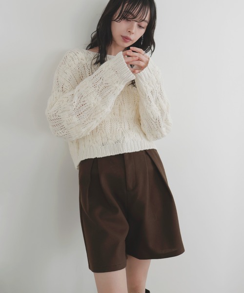 「LIAN」 ハーフパンツ FREE チャコールグレー レディース_画像3