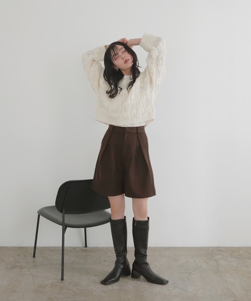 「LIAN」 ハーフパンツ FREE チャコールグレー レディース_画像7