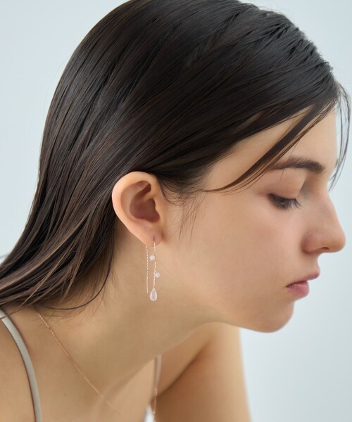 ete（エテ） ピアス 「チェリーブロッサム」 K10MPG ローズクォーツ