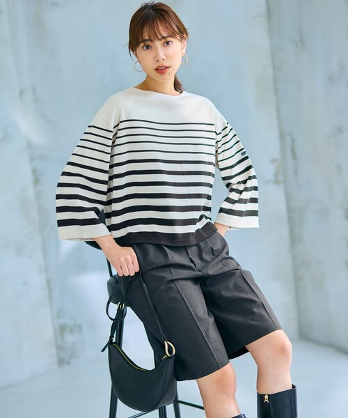 「23区 S」 ハーフパンツ 34 ネイビー レディース_画像5