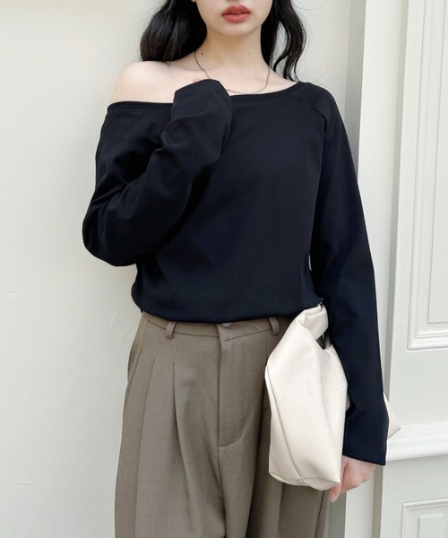 sherris オフショルカットソー tシャツ 綺麗め抜け感作る大人オフショルカットソー レディース