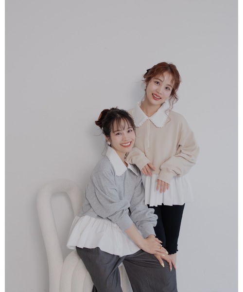 「JUMELLE」 スウェットカットソー FREE グレー レディース_画像9