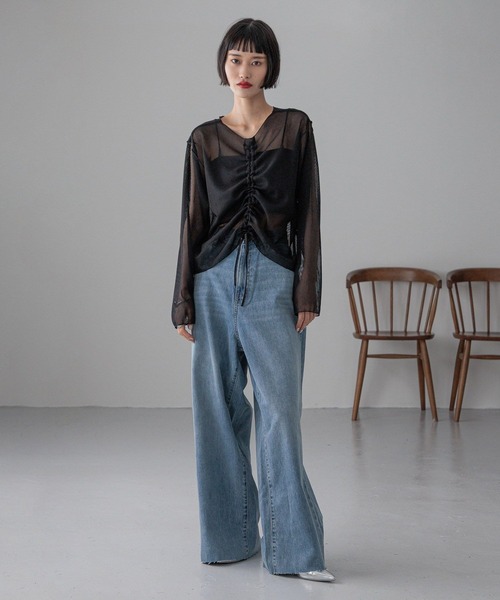 「LOWRYS FARM」 デニムパンツ MEDIUM ブルー レディース_画像2