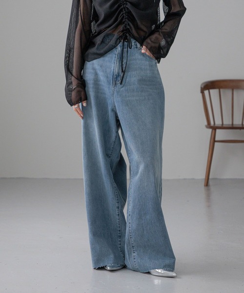 「LOWRYS FARM」 デニムパンツ MEDIUM ブルー レディース_画像6