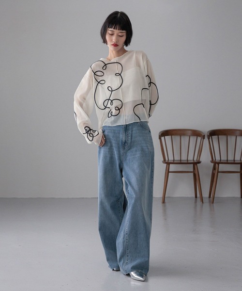 「LOWRYS FARM」 デニムパンツ MEDIUM ブルー レディース_画像9