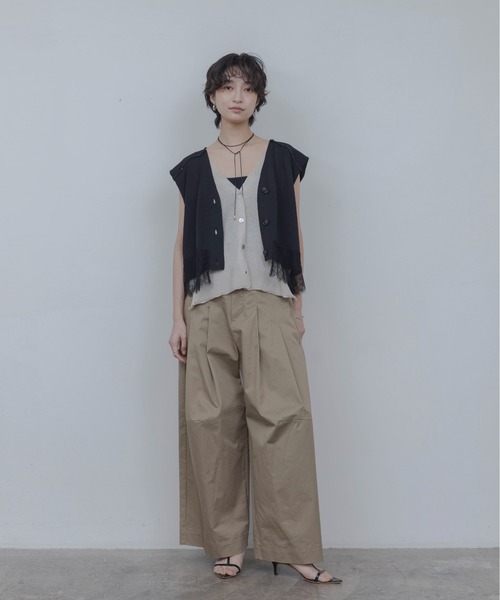Eimee Law（エイミーロウ） ベスト ジレ レーストリムレイヤードニット