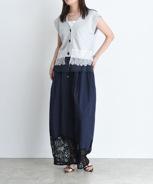 Eimee Law（エイミーロウ） ベスト ジレ レーストリムレイヤードニット