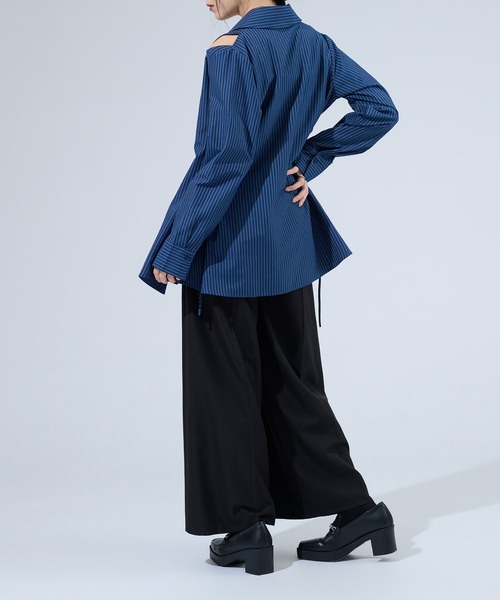Ellno de Mavie（エルノデメヴィ） ブラウス シャツ ストライプレース
