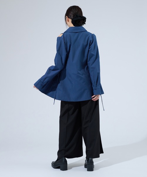 Ellno de Mavie（エルノデメヴィ） ブラウス シャツ ストライプレース