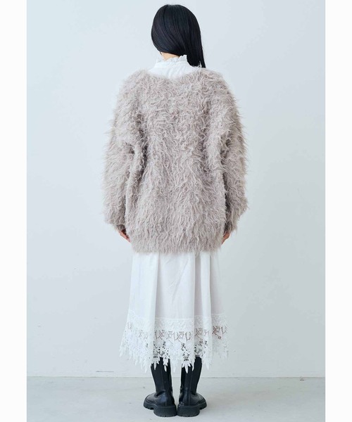 「MEDE19F」 ニットカーディガン LL グレイッシュベージュ レディース_画像2