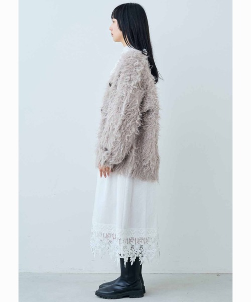 「MEDE19F」 ニットカーディガン LL グレイッシュベージュ レディース_画像3