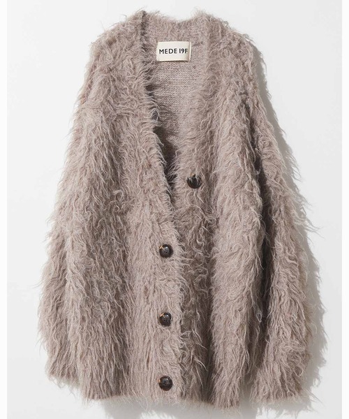 「MEDE19F」 ニットカーディガン LL グレイッシュベージュ レディース_画像5