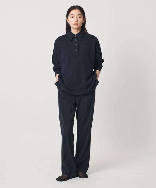 トレーナー スウェット 「MARW UNITED ARROWS」ポロカラー オーバー スウェット プルオーバー レディース_5