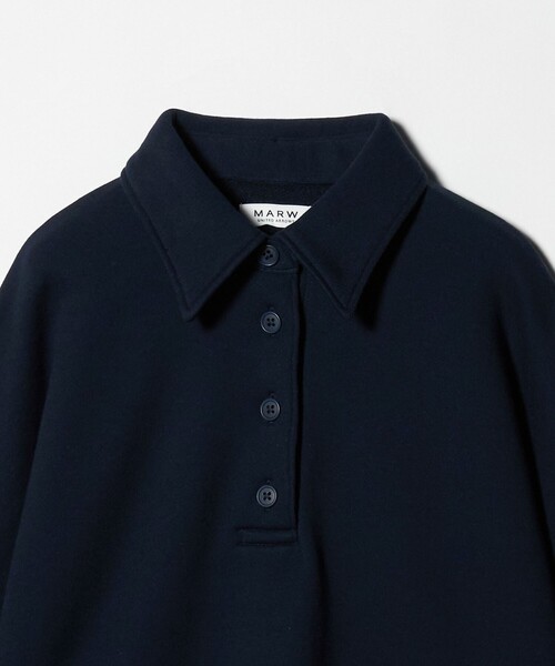 トレーナー スウェット 「MARW UNITED ARROWS」ポロカラー オーバー スウェット プルオーバー レディース_14
