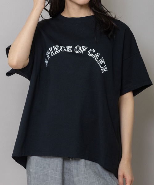 tシャツ ”A PIECE OF CAKE”ロゴプリントTシャツ レディースの画像