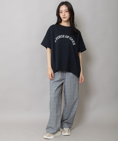 tシャツ ”A PIECE OF CAKE”ロゴプリントTシャツ レディースの画像