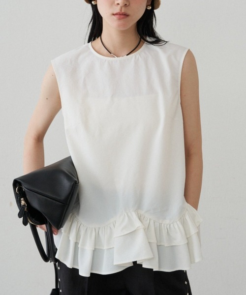 美品　ラウンジドレス ブラウス ストライプ フリル ビッグカラー Loungedress（ラウンジドレス） ブラウス シャツ フリルカラーブラウス