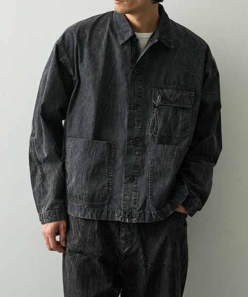 ブルゾン アウター 「and wander/アンドワンダー」breach twill shirts jacket メンズの画像