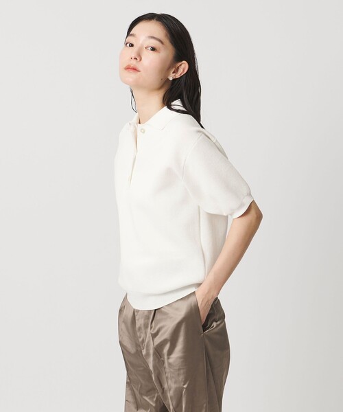 ニット セーター 「MARW UNITED ARROWS」ポロカラー ショートスリーブ ニット レディースの画像