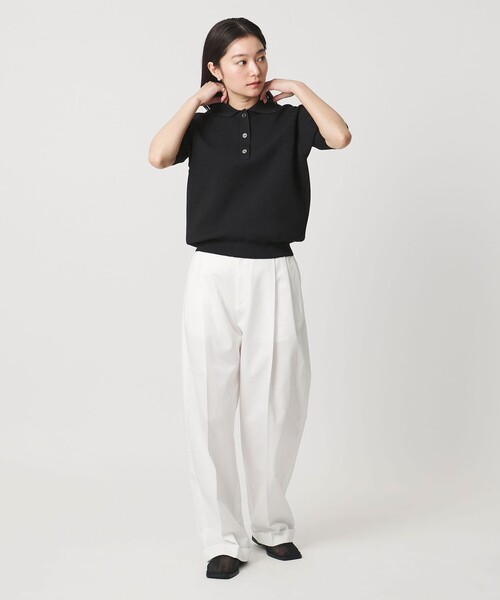 ニット セーター 「MARW UNITED ARROWS」ポロカラー ショートスリーブ ニット レディースの画像