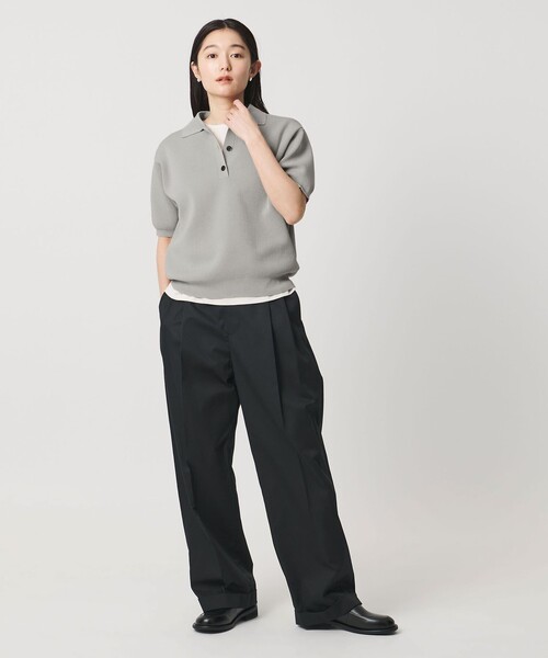 ニット セーター 「MARW UNITED ARROWS」ポロカラー ショートスリーブ ニット レディースの画像