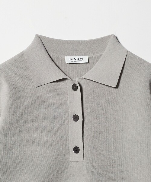 ニット セーター 「MARW UNITED ARROWS」ポロカラー ショートスリーブ ニット レディースの画像