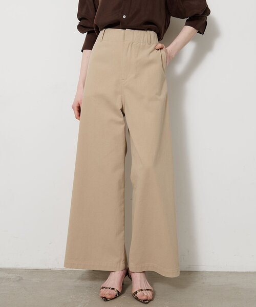ワイドパンツ チノパン ワンウォッシュチノパンツ レディースの画像