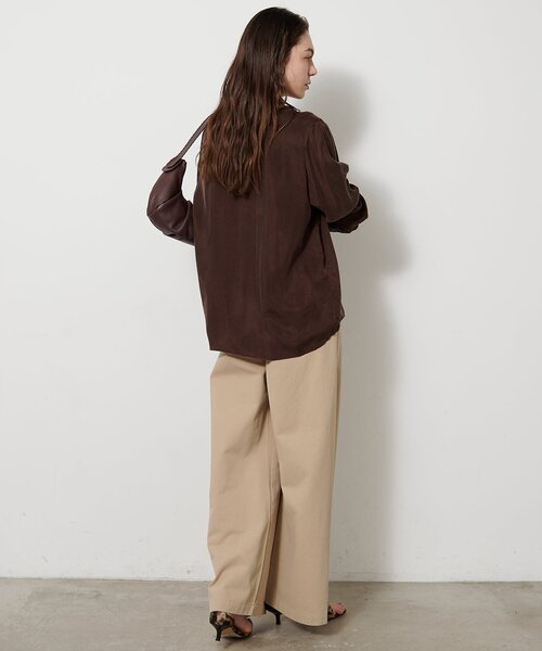 ワイドパンツ チノパン ワンウォッシュチノパンツ レディースの画像