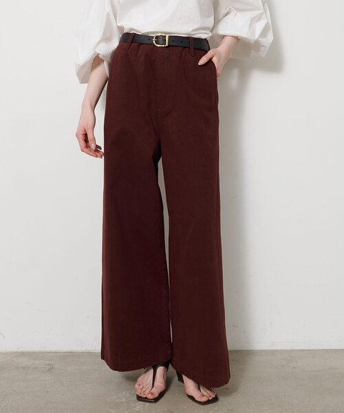 ワイドパンツ チノパン ワンウォッシュチノパンツ レディースの画像