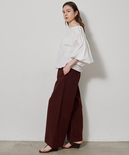 ワイドパンツ チノパン ワンウォッシュチノパンツ レディースの画像