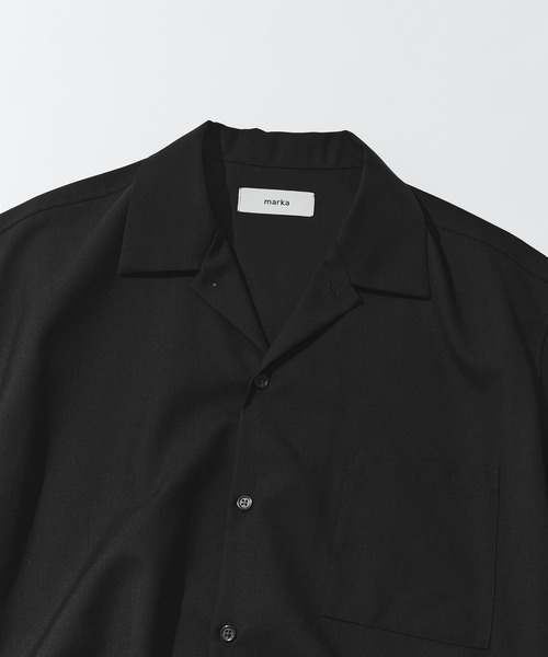 タグ有 MARKAWARE別注 OPEN COLLAR SHIRT 黒1 markaware（マーカウェア） シャツ 「MARKAWARE/マーカウェア」別注