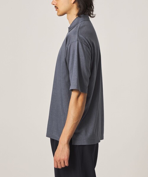 steven alan ポロシャツ 半袖 グレー S メンズ ニット 人気 STEVEN ALAN（スティーブンアラン） ポロシャツ 半袖 RAMIE/PE