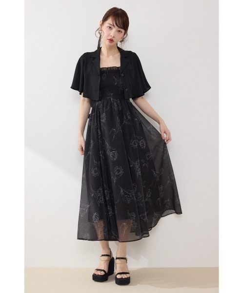 ワンピース 「AKB48 倉野尾成美さん着用」ブラウスセットフラワーパターンワンピース　春服　夏服の画像