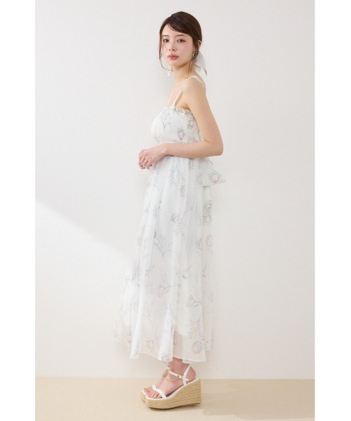 ワンピース 「AKB48 倉野尾成美さん着用」ブラウスセットフラワーパターンワンピース　春服　夏服の画像