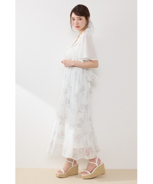 ワンピース 「AKB48 倉野尾成美さん着用」ブラウスセットフラワーパターンワンピース　春服　夏服の画像