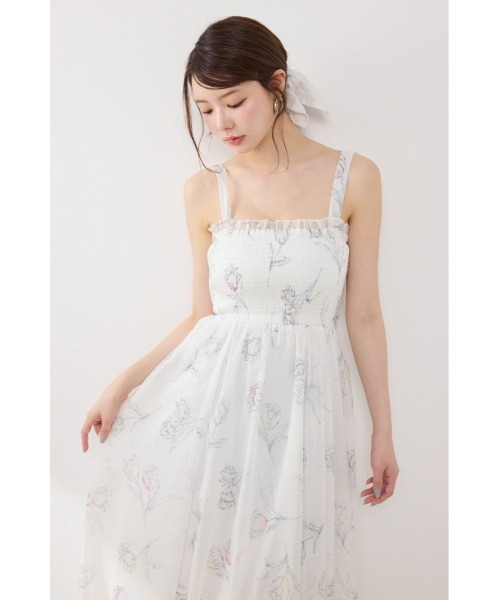 ワンピース 「AKB48 倉野尾成美さん着用」ブラウスセットフラワーパターンワンピース　春服　夏服の画像