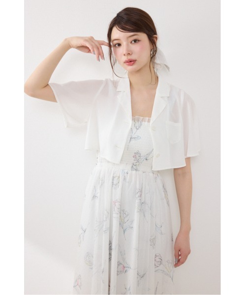 ワンピース 「AKB48 倉野尾成美さん着用」ブラウスセットフラワーパターンワンピース　春服　夏服の画像