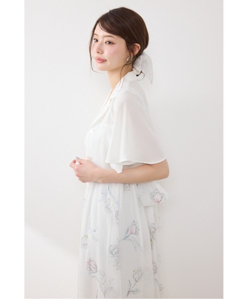 ワンピース 「AKB48 倉野尾成美さん着用」ブラウスセットフラワーパターンワンピース　春服　夏服の画像